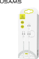 Fotoja e Kabllo USB Usams U31, USB-C në USB-C / Lightning, 1.2 m, e bardhë