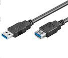 Fotoja e Kabllo MicroConnect, USB-A - USB-A, 3 m, e zezë