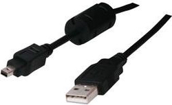 Fotoja e Kabllo Logo, USB A - miniUSB, 1.8 m, e zezë