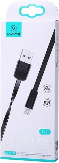 Fotoja e Kabllo Usams USB, 1.2m, e zezë, 1 iPhone 5/6/7/8 / X (US-SJ199)