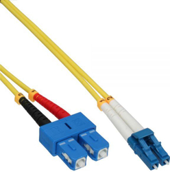 Fotoja e Kabllo rrjeti fibër optik InLine Inline Duplex LC/SC 9/125µm, OS2, 25m, e verdhë