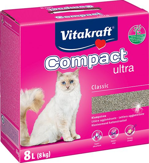 Fotoja e Rërë për mace Vitakraft Compact Ultra Natural, 8 l / kg