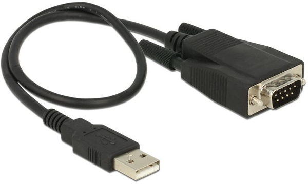 Fotoja e Kabllo Delock USB-A në RS-232, 0.35m, e zezë