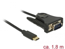 Fotoja e Përshtatës Delock USB-C - DB-9, 1.8m, i zi