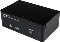Fotoja e Switch KVM me 2 porta DisplayPort dhe USB 2.0 Hub StarTech SV231DPDDUA, deri në 2560 × 1600 px , i zi