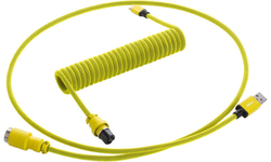 Fotoja e Kabllo spirale CableMod Pro, USB-C/USB-A, 1,5m, e verdhë