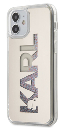 Fotoja e Mbrojtëse KARL LAGERFELD Liquid Glitter Multi Mirror për iPhone 12 (5.4"), e argjendtë