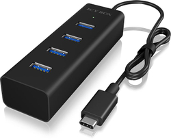 Fotoja e Shpërndarës për USB Icy Box 4x USB-A 3.0 (IB-HUB1409-C3), i zi