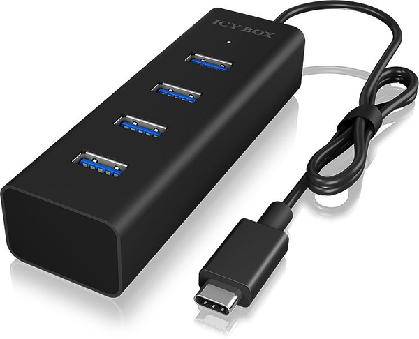 Fotoja e Shpërndarës për USB Icy Box 4x USB-A 3.0 (IB-HUB1409-C3), i zi