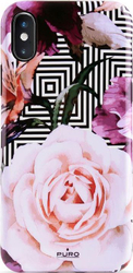 Fotoja e Mbrojtëse për iPhone Xs Max Puro Glam Geo Flowers, rozë