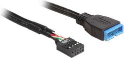 Fotoja e Kabllo DeLock USB 19 Pin - USB 9 pin 83281, 0.3m, e zezë