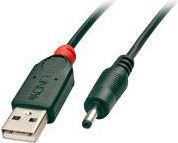 Fotoja e Kabllo Lindy USB-A - DC, 3.5mm, 1.5m, e zezë