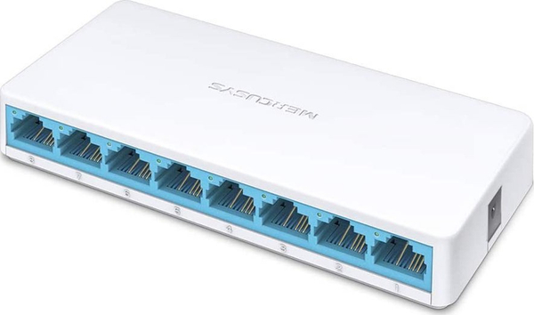 Fotoja e Switch Mercusys MS108, 8 porta, Fast Ethernet, i bardhë