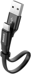 Fotoja e Kabllo për karikim / të dhëna Baseus Nimble Series USB-A - USB-C, 23cm, e zezë