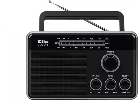Fotoja e Radio Eltra Julia 3, FM/LW, pa bluetooth, 230V, 245x145x90mm, e zezë