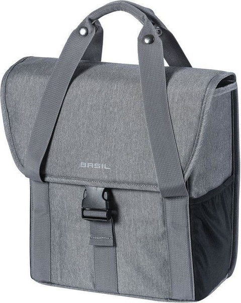 Fotoja e Çantë për biçikletë Basil Single urban bag, 16L, sistem kapjeje Hook-On, gri