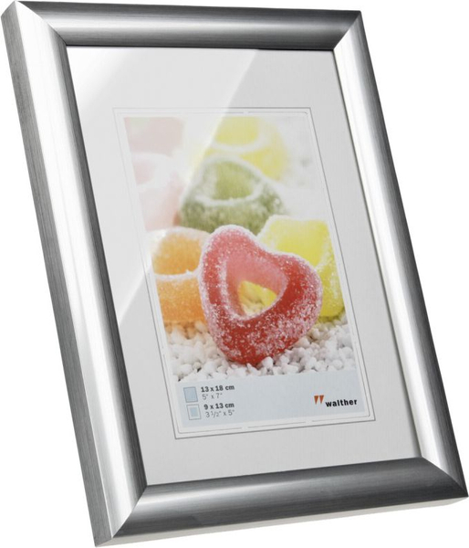 Fotoja e Kornizë plastike për fotografi Walther Trendstyle, 13 x 18 cm, e argjendtë