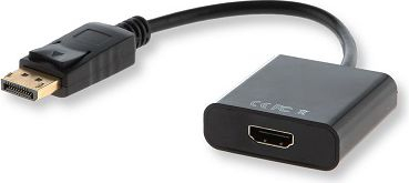 Fotoja e Përshtatës Savio DisplayPort - HDMI AV, i zi