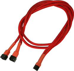 Fotoja e Kabllo Nanoxia 3-pin - 3-pin x2, 0.6m, e kuqe