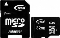 Fotoja e Kartë memorie MicroSDHC TeamGroup 500x, 32GB, Class 10 UHS-I