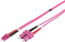 Fotoja e Kablloja Digitus Fiber Optic Patch Cord LC në SC OM4, 2 m, rozë