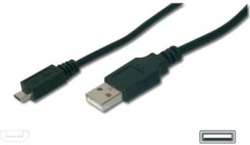 Fotoja e Kabllo Digitus USB-A - microUSB, 3 m, e zezë