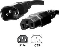 Fotoja e Kabllo energjie MicroConnect C14 - C15, 2m, e zezë