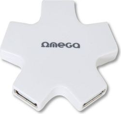 Fotoja e USB Hub Omega, 4 porte, USB 2.0, e bardhë