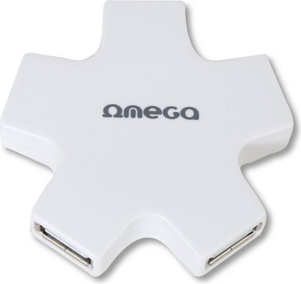 Fotoja e USB Hub Omega, 4 porte, USB 2.0, e bardhë