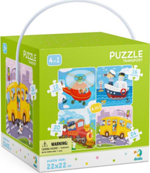Fotoja e Puzzle Dodo 4in1 Transport, 3+ vjeç, 20/12/24/16 pjesë, 4 copë