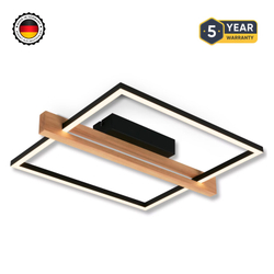 Fotoja e Ndriçues Briloner LED 14 W, 1650 lm, 3000 K, 43×35×7,5 cm, i zi/kafe e hapur