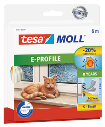 Fotoja e Rondelë gome Tesa (0546322), 9 mm, profil E, 6 m, e bardhë