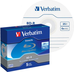 Fotoja e CD Verbatim BD-R, 25GB, 6x 5 copë