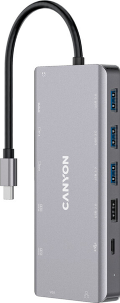 Fotoja e Replikator i portit CANYON DS-12 13in1, 1xUSB-C PD 100W, 2xHDMI (4K), VGA, 4xUSB-A, RJ45 Gb, 3.5mm jack, lexues SD / micro SD