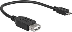 Fotoja e Adapter USB OTG Goobay, USB‑A grua në Micro‑USB B mashkull, 0,2 m, USB 2.0, i zi