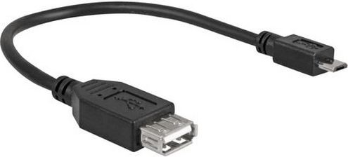 Fotoja e Adapter USB OTG Goobay, USB‑A grua në Micro‑USB B mashkull, 0,2 m, USB 2.0, i zi