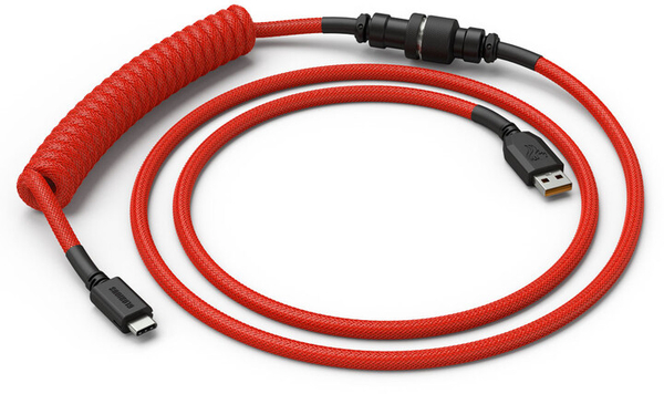 Fotoja e Kabllo Glorious Coiled Cable, USB-C/USB-A, 1,37m, e kuqe