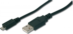 Fotoja e Kabllo Digitus (AK300110010S) USB-A - microUSB, 1m, e zezë