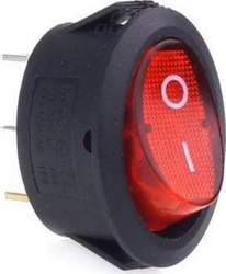 Fotoja e Ndërprerës AMiO (AMI-02461), 12V, 230V, oval, i kuq / zi