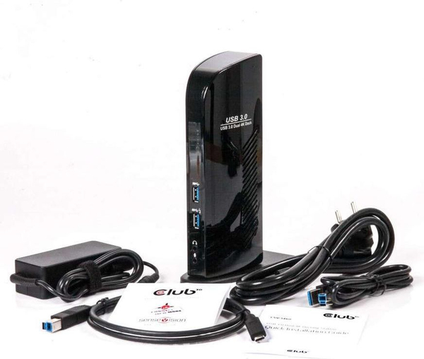 Fotoja e Docking Station Club 3D SenseVision Dual Display 4K USB 3.0, i zi