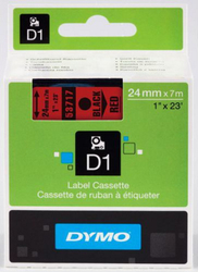 Fotoja e Shirit ngjitës Dymo Label D1 24mmx7m	(S0720970), i zi / kuq