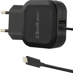 Fotoja e Karikues Qoltec 50190, 1x USB-A, 3.4A, i zi