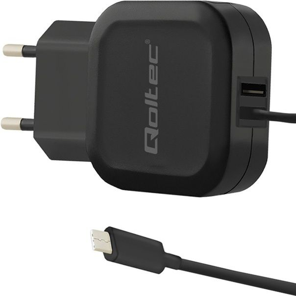 Fotoja e Karikues Qoltec 50190, 1x USB-A, 3.4A, i zi