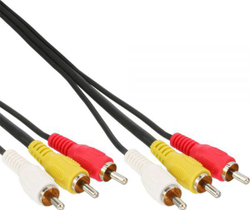 Fotoja e Kabllo Intos , RCA x3 në RCA x3, 3m, e zezë