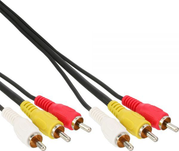 Fotoja e Kabllo Intos , RCA x3 në RCA x3, 3m, e zezë