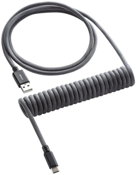 Fotoja e Kabllo spirale CableMod Classic, USB-C/USB-A, 1,5m, gri