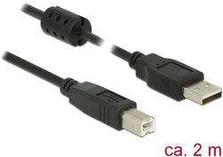 Fotoja e Kabllo USB Delock, USB-A, USB-B, 2 m, e zezë