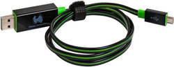 Fotoja e Kabllo Realpower USB-A - microUSB, 0.75m, e gjelbër/ e zezë