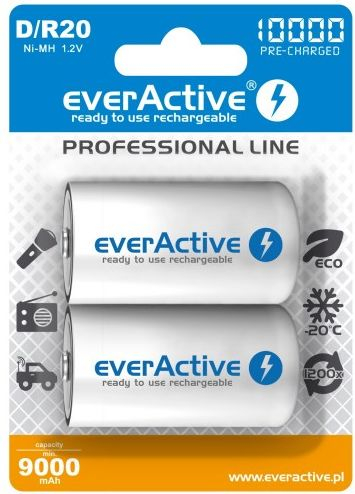 Fotoja e Bateri EverActive Professional Line D / R20, 10000 mAh, 1.5 V, 2 copë