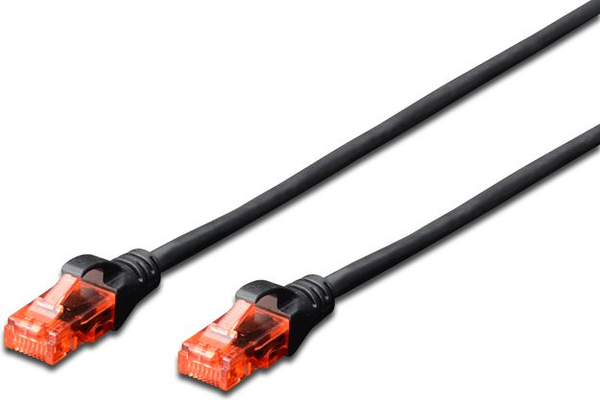 Fotoja e Kabllo rrjeti Digitus RJ45 U/UTP, Cat6, 3.00m, e zezë
